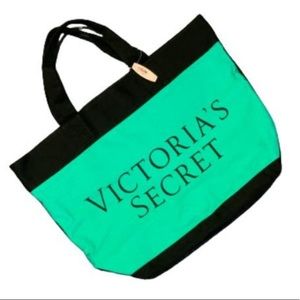 Victoria’s Secret Green and Blue Tote Bag NWT